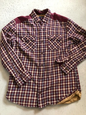 Camisa Western Saddlebred Para Hombre Grande Ciruela A Cuadros Acolchada Franela Abotonada Foto 1 de 4