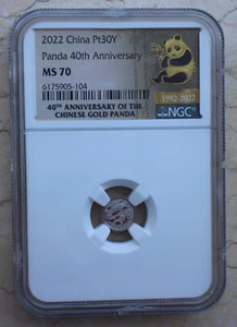 NGC MS70 China 2022 1g Platinum (Pt) Panda Coin - Picture 1 of 5