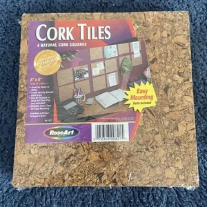 6  cork tiles, 6” x 6”, with self-stick pads foam tape New Pack of 4 - Picture 1 of 5