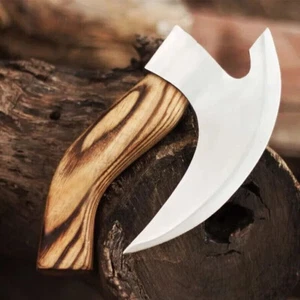 Viking Pizza Cutter Axe Hand-Forged Carbon Steel Sharp Blade Slicer With Sheath - Picture 1 of 4