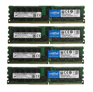 Crucial 64GB (4X16GB ) DDR4 2400MHz PC4-19200 ECC Registered Server RDIMM Memory - Picture 1 of 3