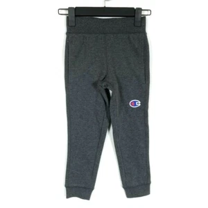 Champion Logo Sweatpant Jogger Boys Youth XS 5/6 Charcoal Gray Logo - Picture 1 of 10