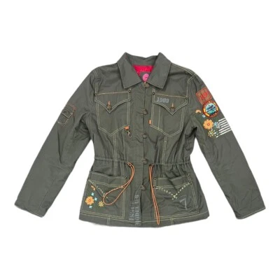 Double D Ranch Embroidered Military Jacket Size Small Brave & Free 100% Cotton - Image 1 of 4