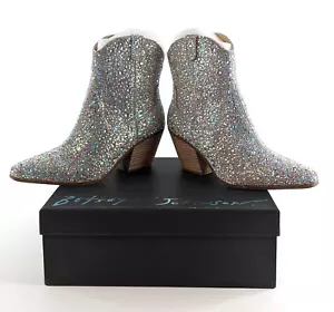 Betsey Johnson Strass Diva Cowboy Western Hochzeit Stiefel - NEU mit Karton Größe 9 - Bild 1 von 9