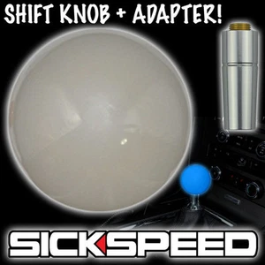 BLUE GLOW IN THE DARK SHIFT KNOB & ADAPTER FOR AUTOMATIC SHIFTER SELECTOR KA3 - Picture 1 of 1