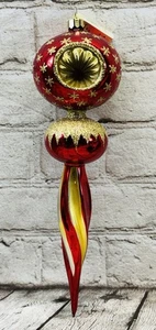 Christopher Radko Royal Zepter 92-077-0 Endstück Ornament Rot Gold Reflektor 11 Zoll - Bild 1 von 24