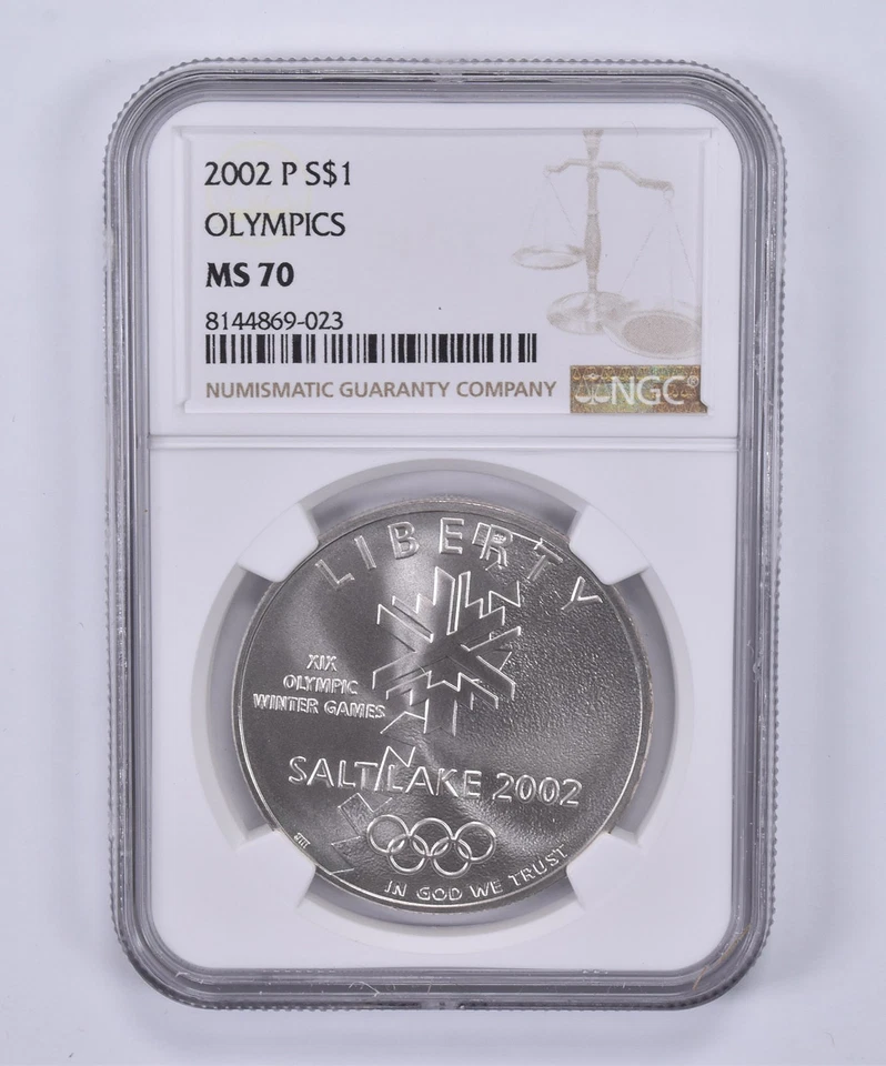 2002-P Winter Olympics Commemorative Dollar MS70 NGC Brown Label *7143 - Image 1 of 4