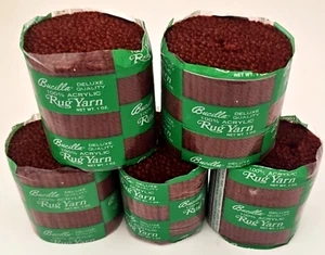 5 Vintage Bucilla Brown # 233 Riegel & Haken Acryl geschnitten Teppich Garn LESEN - Bild 1 von 9