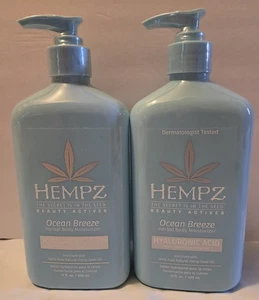 2 Pc Hempz Ocean Breeze Hyaluronic Acid 100% Hemp Seed Oil Lotion 17 Fl Oz Each - Picture 1 of 4
