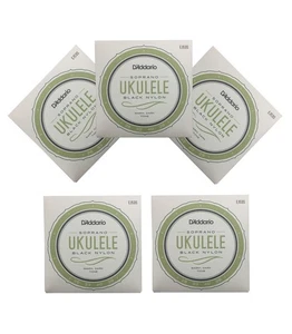D'Addario Ukulele Strings 5 Sets Black Nylon EJ53S Uke Soprano Rectified - Picture 1 of 5