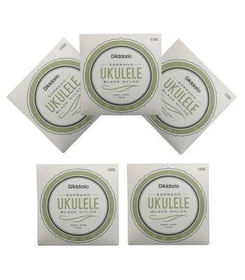 D'Addario Ukulele Strings 5 Sets Black Nylon EJ53S Uke Soprano Rectified - Image 1 of 4