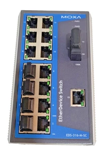 *NEW NO BOX* MOXA EDS-316-T Rev 2.0 ETHERNET DEVICE SWITCH 16Port - Picture 1 of 4