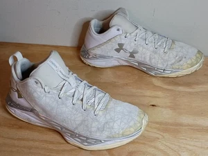 Under Armour Micro G Basketball Shoes Men's Size 12 1279897-102 White Low Top - Picture 1 of 9