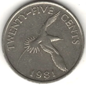 Veinticinco centavos 1981 ~ bermudas ~ b-8012 - Imagen 1 de 4