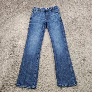 Wrangler Jeans Boys Youth 16 Boot Cut Slim Dark Wash Stretch Denim 26x31 - Picture 1 of 13