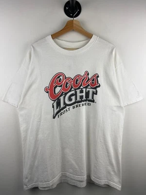 Camiseta blanca vintage Coors Light Frost Brewed Beer talla XL Foto 1 de 4
