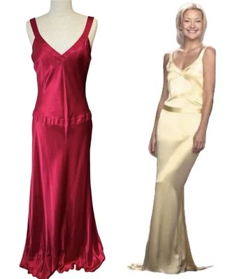 Vestido rojo satinado ASO Cómo perder a un chico en 10 días formal maxi nuevo con etiquetas 12P Foto 1 de 4