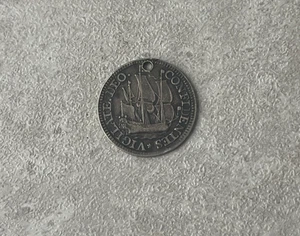 1670 Holland 6 Stuivers Scheepjesschelling Muster - Silber gelocht L2 - Bild 1 von 2