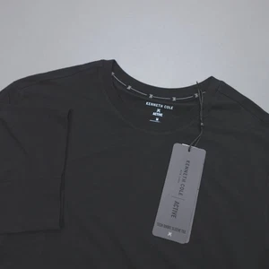 Kenneth Cole Men's Active Tech Shirt Stretch Breathable Soft Cotton Black - Picture 1 of 10