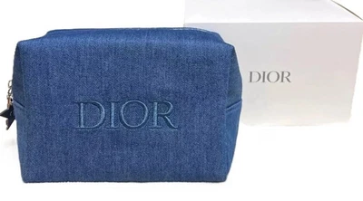Bolso sin asas azul de mezclilla Dior Beauty bolsa de cosméticos bolsa de maquillaje nuevo en caja Foto 1 de 4