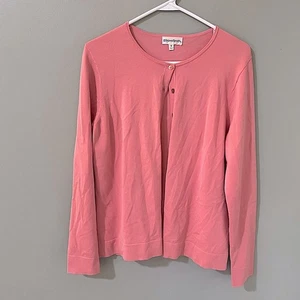 TravelSmith Mujer Manga Larga Mezcla Seda Cárdigan en Color Salmón Talla Mediana - Imagen 1 de 4