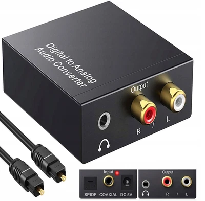 Dac Convertitore Audio Digitale Analogico Adattatore Ottico RCA Da Coassiale Tos - Immagine 1 di 4