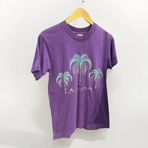 Camiseta vintage Aruba púrpura puntada única fruta del telar talla pequeña adulto - Imagen 1 de 4