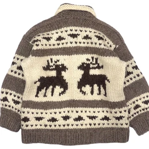 Kanata Cowichan Pullover XXL braun beige Hirsch Rentier Made in Canada - Bild 1 von 24
