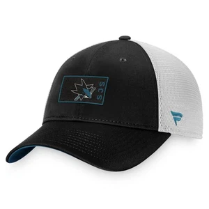 Men's Fanatics Black/White San Jose Sharks Authentic Pro Trucker Snapback Hat - Picture 1 of 4