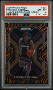 2020 Panini Prizm Precious Achiuwa Choice Tiger Stripe SSP SP Rookie #294 PSA 8 - Picture 1 of 3