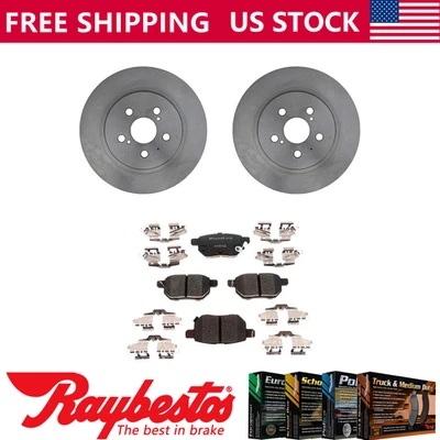 Kit de rotores de freno traseros + pastillas de cerámica y herrajes para Lexus CT200h 2011-2013 Foto 1 de 4