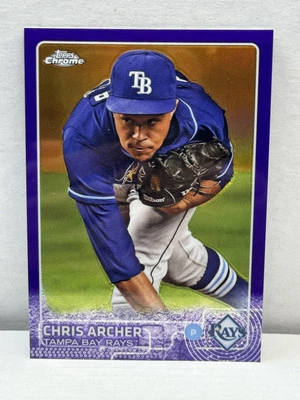 2015 Topps Chrome Purple Refractor #152 Chris Archer Tampa Bay Rays #/250 - Image 1 of 2