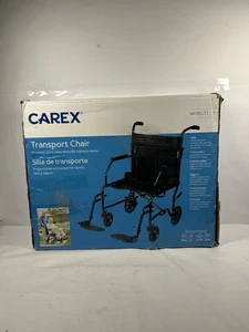 Carex RMA33677 19"" 300 lb. Silla de ruedas plegable con reposapiés - azul metálico - Imagen 1 de 5