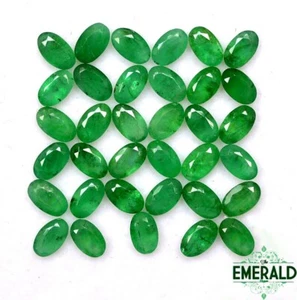 5x3 mm Natural Emerald Oval Cut Lot 15 Pcs 3.42 CTS Unheated Loose Gemstones - Picture 1 of 6