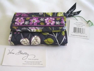 Vera Bradley FLORAL NIGHTINGALE Euro GELDBÖRSE Münze DREIFACHFALTUNG für Rucksack Geldbörse Neu mit Etikett - Bild 1 von 4