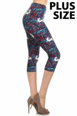 Leggings Depot Buttery Soft Unicornio Capri Leggings - Talla Grande Se Ajusta a 10-22  Foto 1 de 2