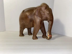 Beautiful Hand Carved Elephant Vintage Wooden Elephant Rosewood - Picture 1 of 12