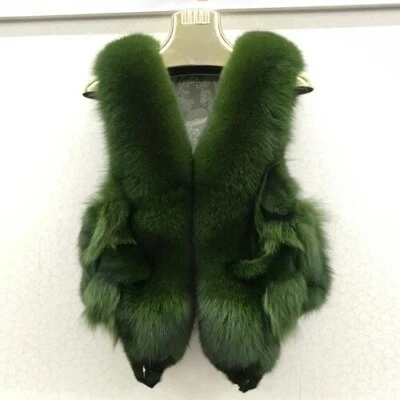 Lady 100% Natural Real Fur Vest New Winter Thick Women Fox Vest Jacket - Image 1 of 4