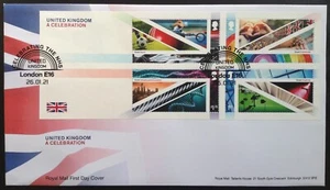 GB 2021 UK Celebration M/Sheet on Unaddressed First Day Cover, London E16 S/H/S - Picture 1 of 2