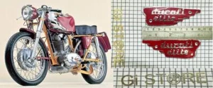 Fits Ducati Elite 200cc Gas Fuel Tank Badge Emblem Set 1959-1965 Chrom/Red #V46 - Picture 1 of 4