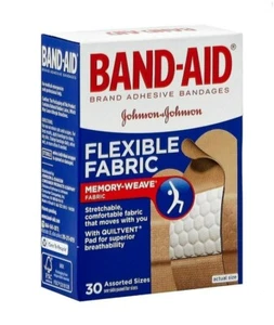 Band-Aid Johnson & Johnson Assorted Size Flexible Fabric Adhesive Bandage 30pcs - Picture 1 of 7
