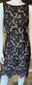 BB Dakota Bristow Black Lace Nude Lined Sleeveless Dress NWT Size 8 - Picture 1 of 7
