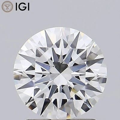 ROUND Shape 1.60 Carat CVD Lab Grown Diamond IGI Certified F Color VVS2 Clarity - Image 1 of 4
