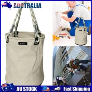 Canvas Tool Bucket Bag with Plastic Bottom Aerial Work Tool Bag (White) - Picture 1 of 12