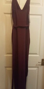 Pretty Little Thing Plum Ribbed Wrap Maxi Dress Size 10 - Picture 1 of 8