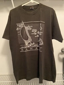 Vintage Hawaii 90s Black Single Stitch Tshirt Sz XL 21/26 - Picture 1 of 8