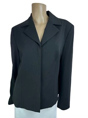 Valerie Stevens Black Jacket /Blazer Size 12 Long Sleeves Covered Button Front - Image 1 of 4