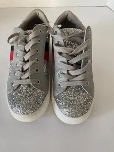 Steve Madden Glitzer Sneaker, Silber Größe 6,5 - Bild 1 von 10