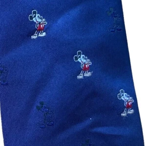 Vintage Disney Balancine Tie Works Mickey Necktie Made in USA Blue - Foto 1 di 4