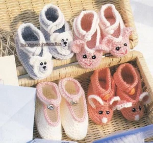 4 CROCHET BABY SHOES /3 to 6 months- 4ply - COPY Baby crochet pattern - Picture 1 of 1
